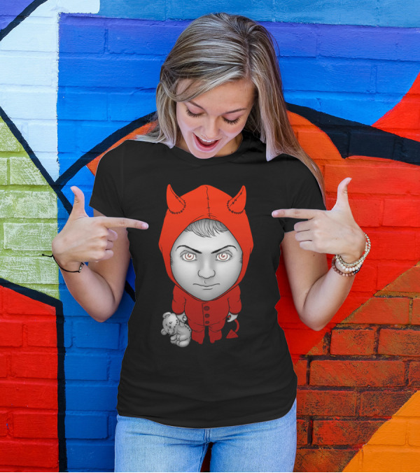 A Litte Devlish Red Horned Costume And Teddy Bear T-Shirt