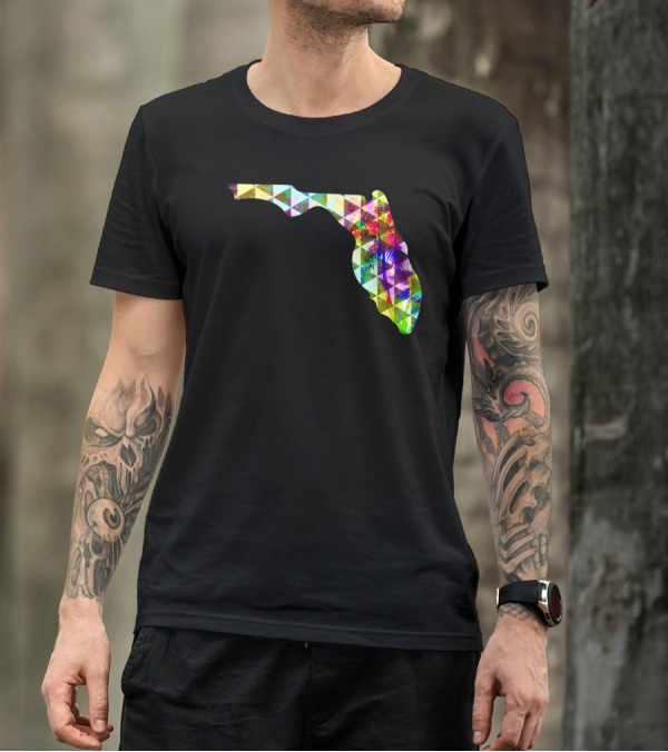 Sunshine State Florida Map Vibrant Abstract T-Shirt