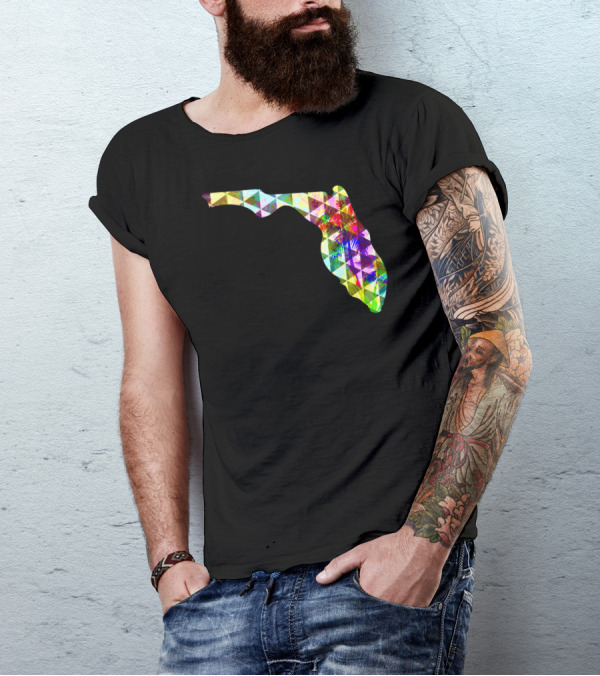 Sunshine State Florida Map Vibrant Abstract T-Shirt