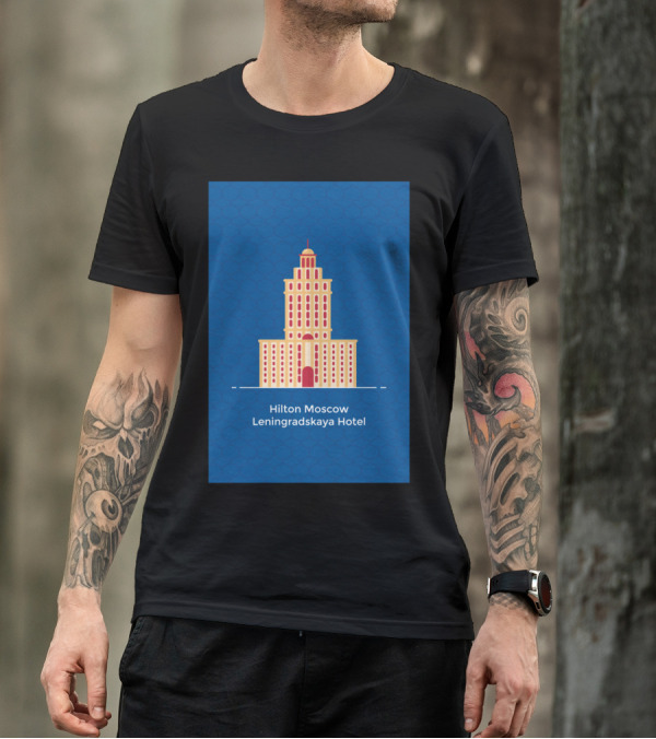 Hilton Moscow Leningradskaya Hotel Iconic Architecture T-Shirt