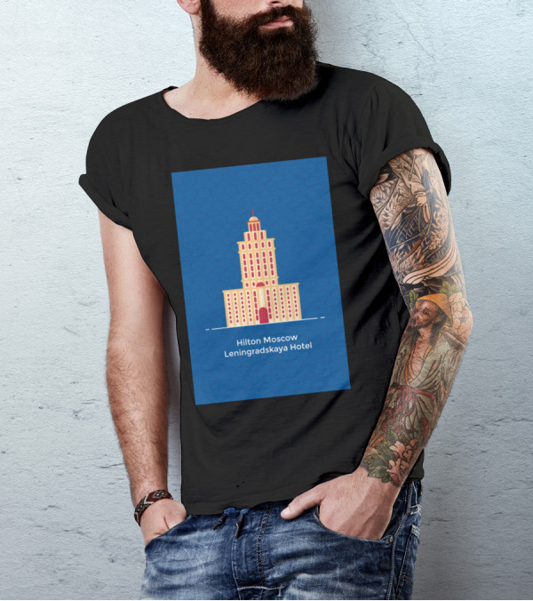 Hilton Moscow Leningradskaya Hotel Iconic Architecture T-Shirt