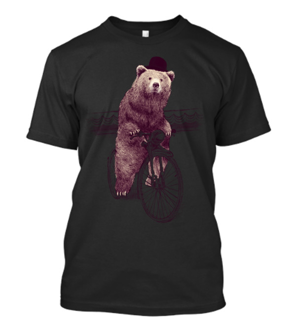 Barnabus Bear Riding Bicycle Wearing Bowler Hat T-Shirt