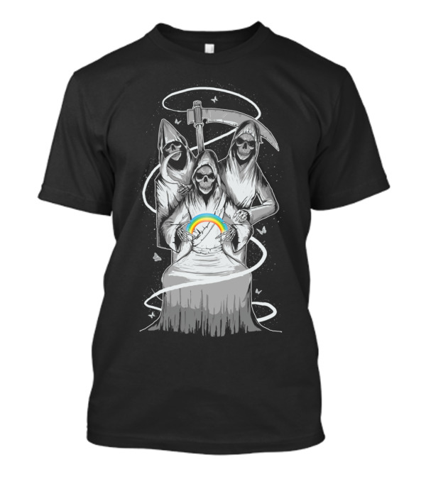 A Little Bit Of Happiness Grim Reapers With Rainbow T-Shirt