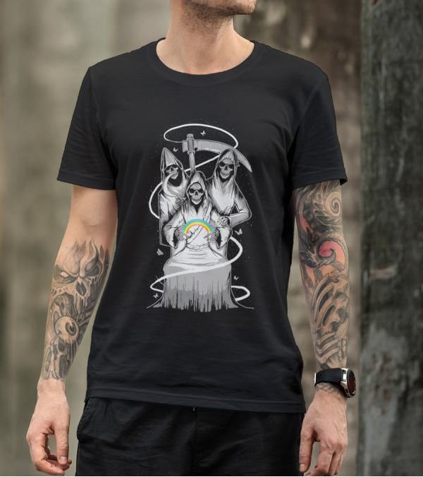 A Little Bit Of Happiness Grim Reapers With Rainbow T-Shirt