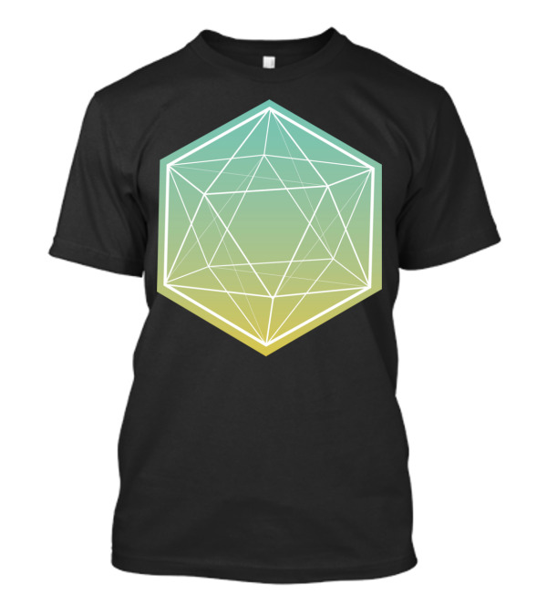 Geo Diamond Lone Hexagonal Gradient Geometry T-Shirt