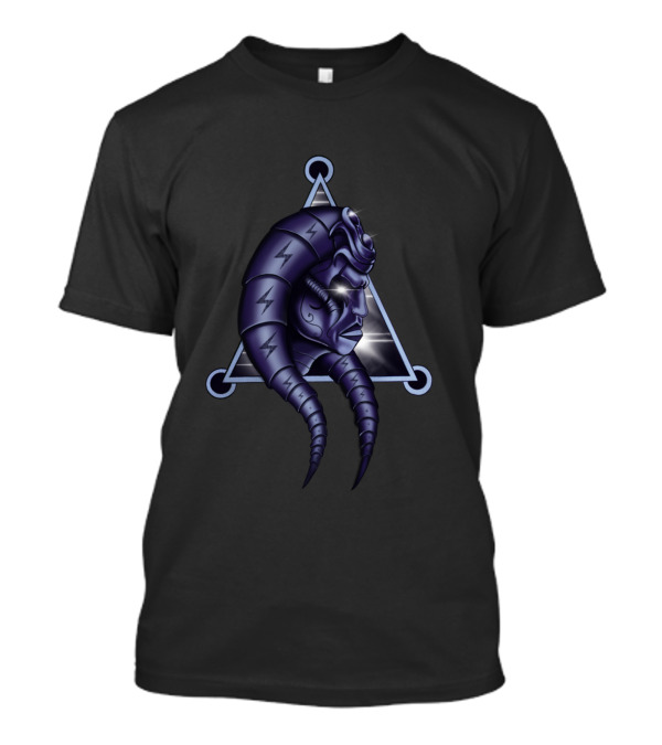 Egyptian Man Futuristic Pharaoh With Horns And Lightning Symbols T-Shirt