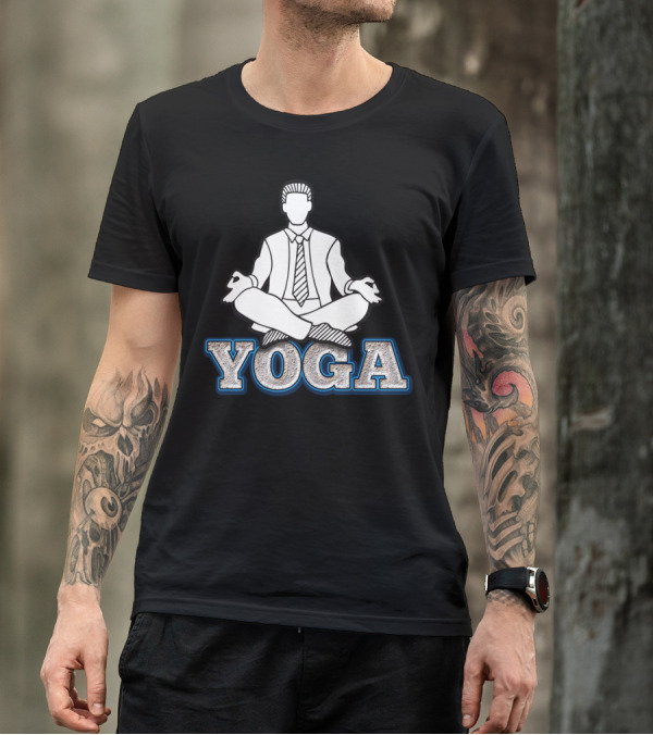 Businessman Posing Yoga Sketch T-Shirt