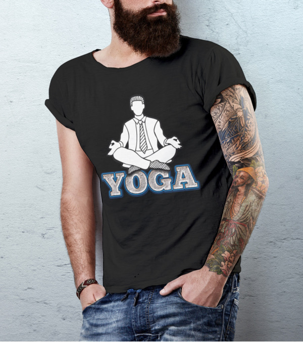 Businessman Posing Yoga Sketch T-Shirt