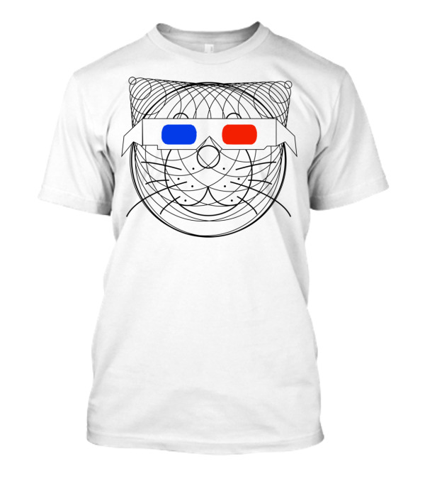 Geometric 3D Glasses Cat T-Shirt