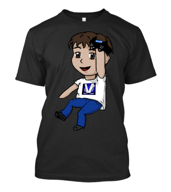 Chibi Vesper Character With Video Game Controller And V2 T-Shirt