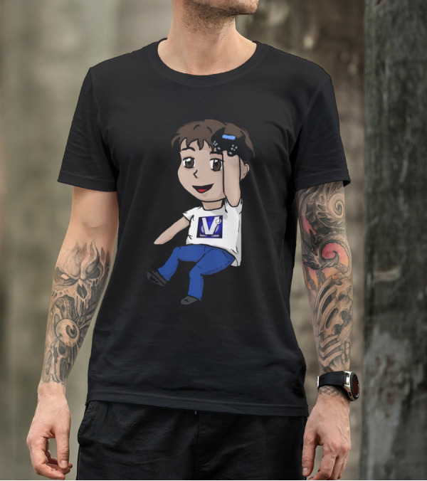 Chibi Vesper Character With Video Game Controller And V2 T-Shirt