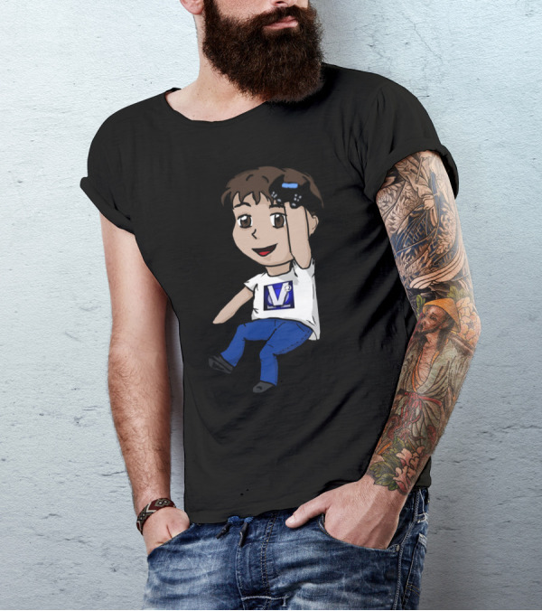 Chibi Vesper Character With Video Game Controller And V2 T-Shirt