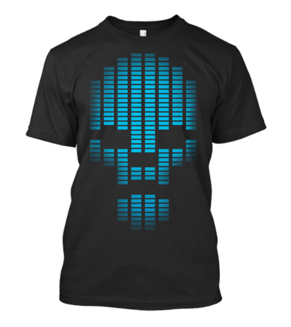 Equalizer Skull Icon Blue Light Bars T-Shirt