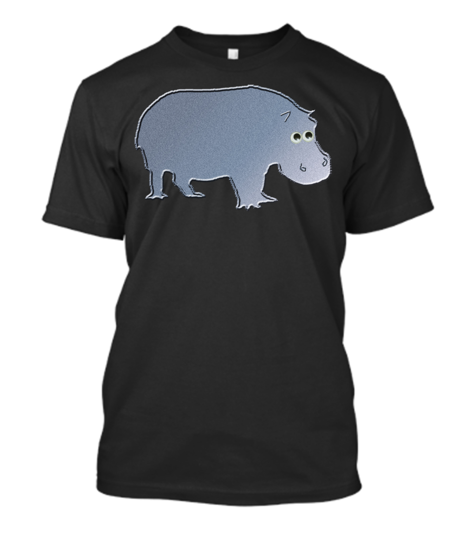 Hippo Sticke Cute Hippo Cartoon With Googly Eyes T-Shirt