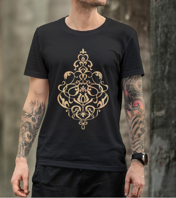 Baroque Ornate Golden Scrollwork T-Shirt