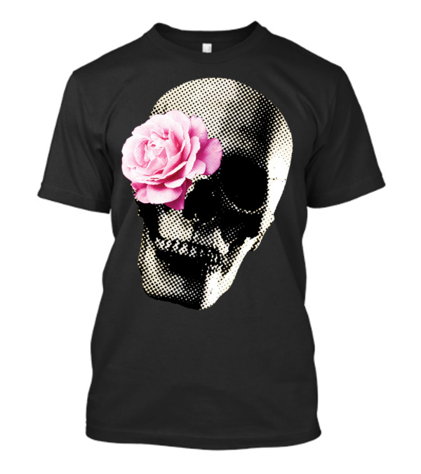 Flower Skull Rose Monochrome Aesthetic T-Shirt