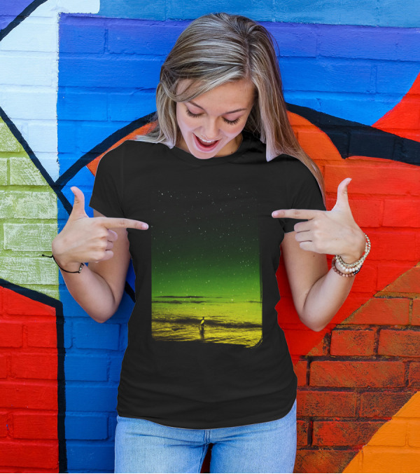 Lost Surfer Starry Night Ocean Scene Series T-Shirt