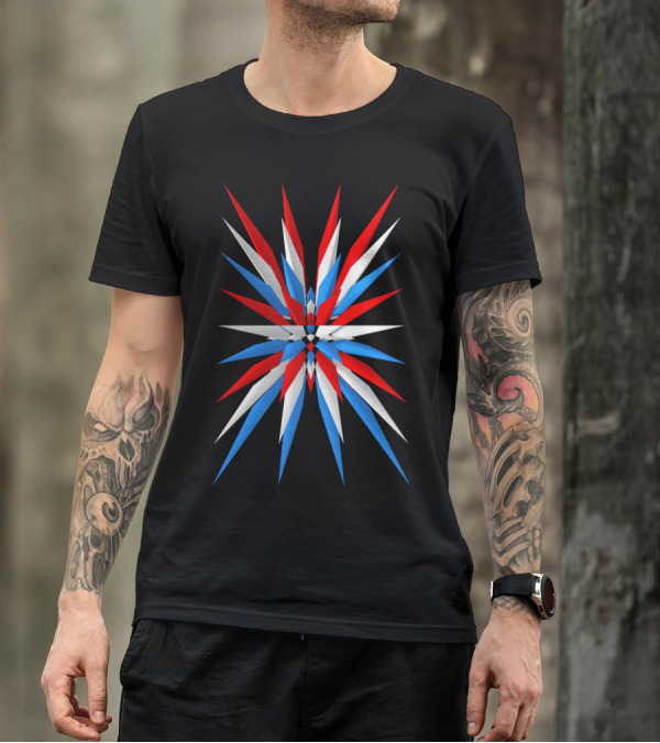 Ameriviruz Red Blue White Starburst T-Shirt