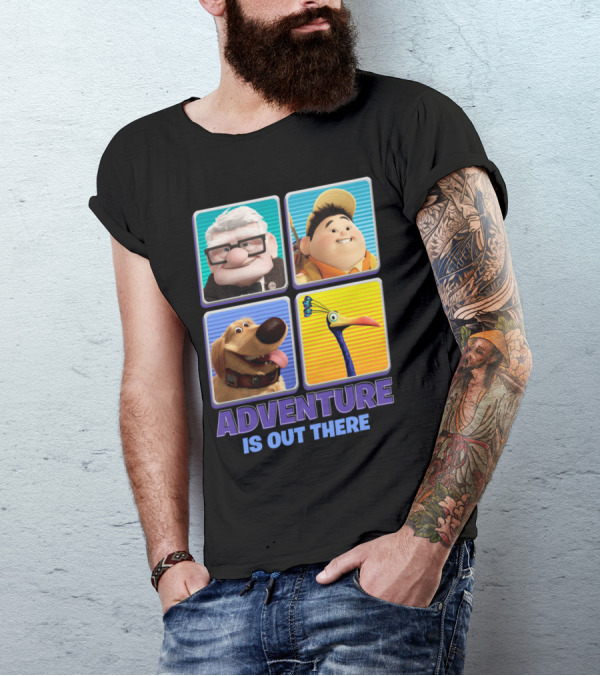 Adventure Is Out There Up Character Squares T-Shirt