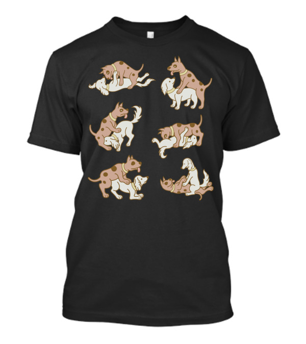 Erotic Dogs Playful Canine Interaction Art T-Shirt