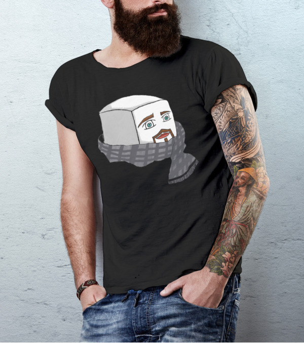 Hipster Tofu With Beard And Scarf T-Shirt