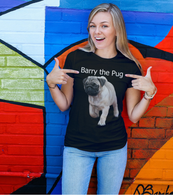 Barry The Pug Playful Puppy Charm T-Shirt