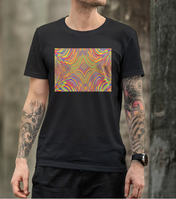 Rainbow Ripple Psychedelic Wave Pattern Optical Illusion T-Shirt