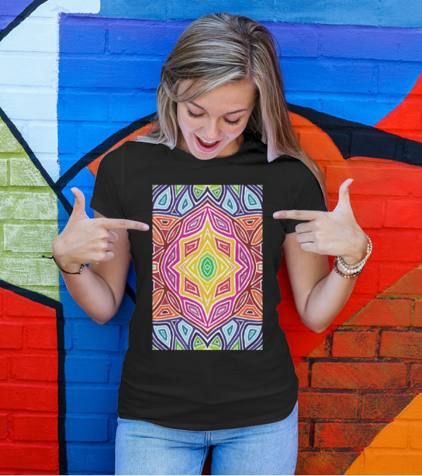 Rainbow Rose Kaleidoscope T-Shirt