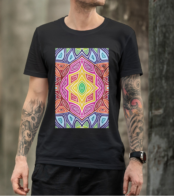 Rainbow Rose Kaleidoscope T-Shirt