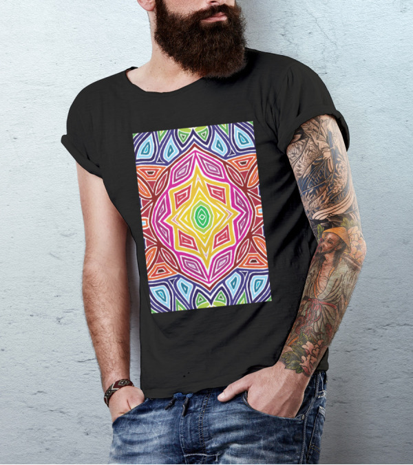 Rainbow Rose Kaleidoscope T-Shirt