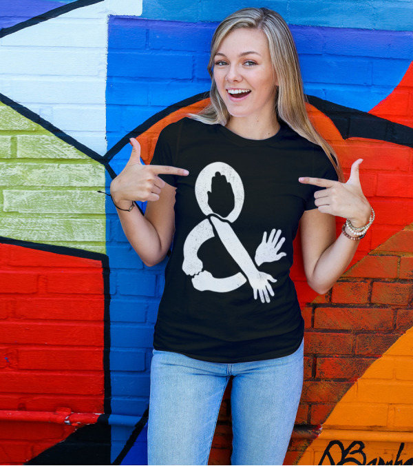 AMPERHANDS Visual Ampersand Hands Motif T-Shirt