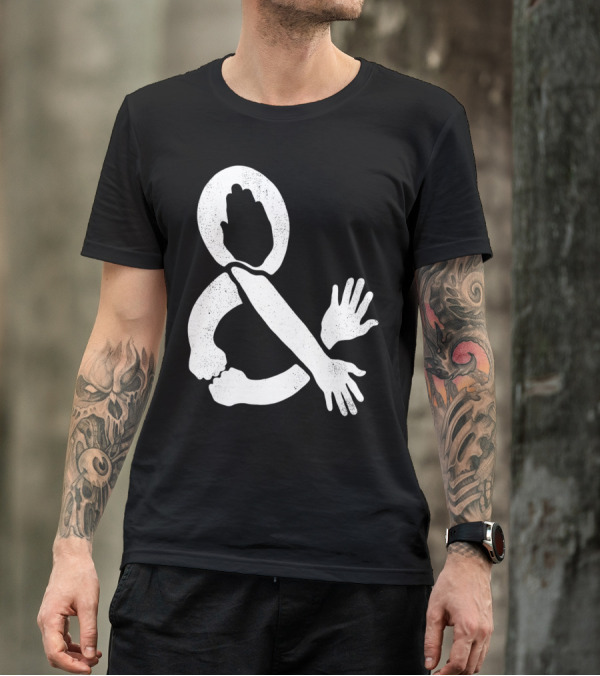 AMPERHANDS Visual Ampersand Hands Motif T-Shirt