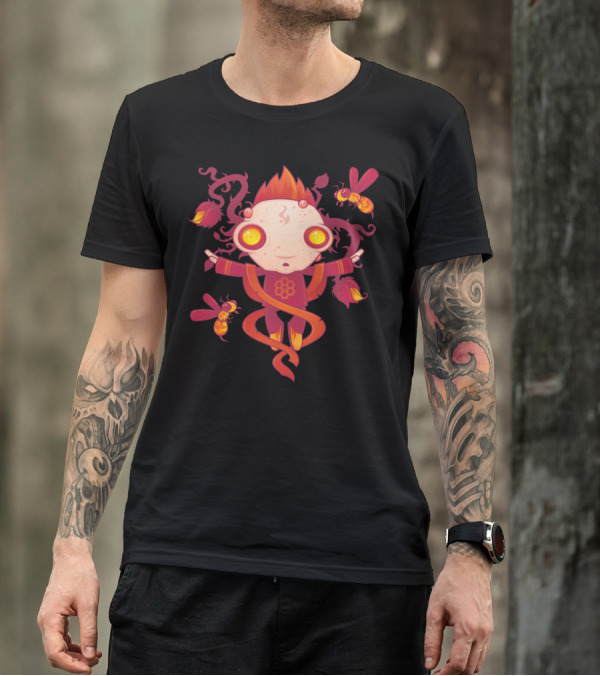 HIVES Character Surrounded By Bees And Vibrant Elements T-Shirt