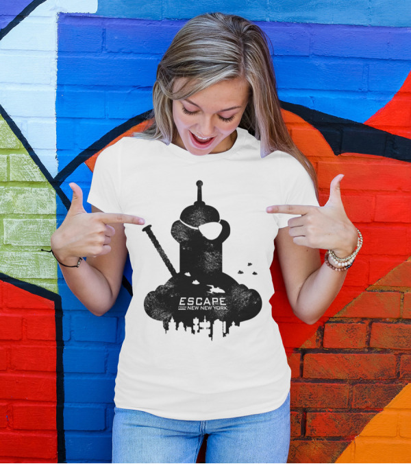 Escape From New New York Silhouette Bender Statue T-Shirt