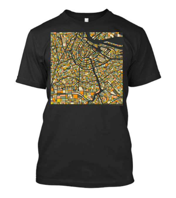 AMSTERDAM MAP COLORFUL CITY STREET LAYOUT T-Shirt