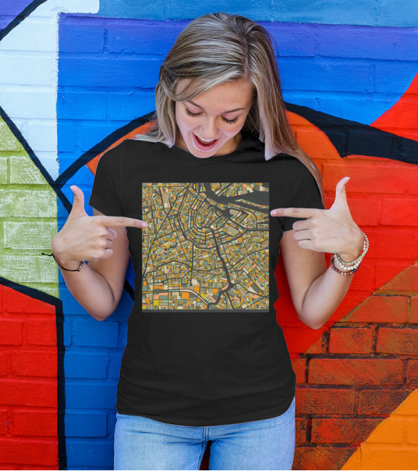 AMSTERDAM MAP COLORFUL CITY STREET LAYOUT T-Shirt