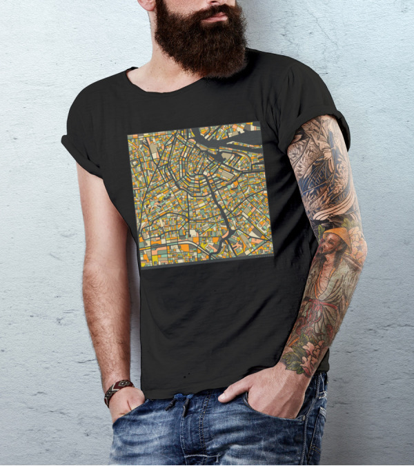 AMSTERDAM MAP COLORFUL CITY STREET LAYOUT T-Shirt