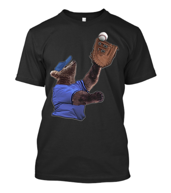 Baseball Bear Catching Fielder T-Shirt