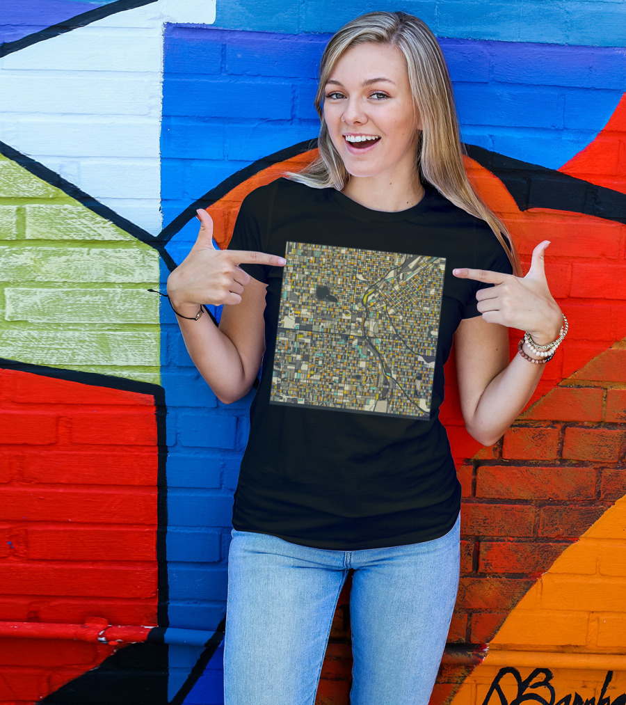 DENVER MAP COLORFUL CITY STREET GRID T-Shirt