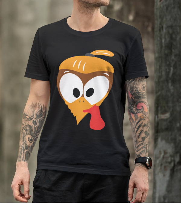 Super Cute Thanksgiving Turkey Face Des T-Shirt