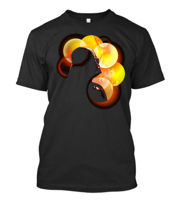 Vader TIE Fighter Silhouette With Bright Planetary Rings T-Shirt
