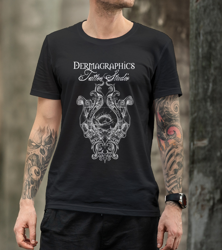 Dermagraphics Tattoo Studio Skull And Eye T-Shirt
