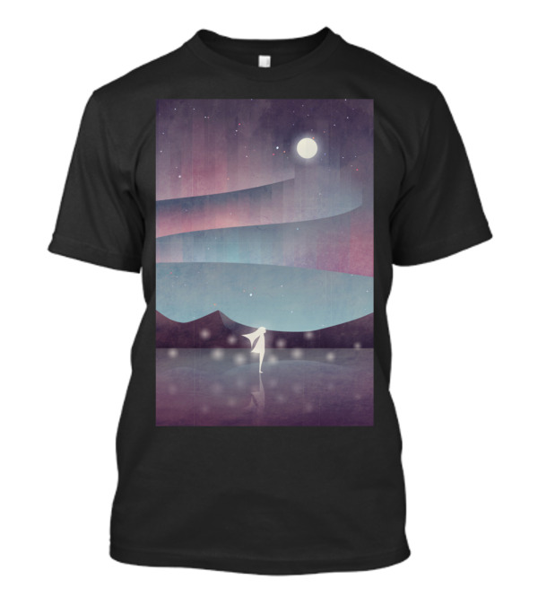Descendant Of The Northern Lights Under Moonlit Aurora Skies T-Shirt