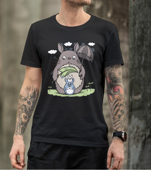 My Neighbor Rainy Day Friends Totoro Umbrella Trio T-Shirt