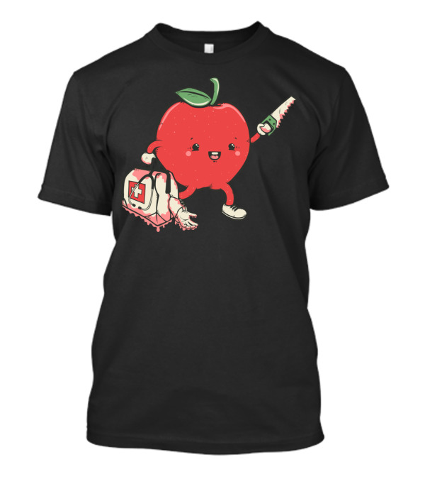 Evil Apple With Bloody Saw And Medical Bag T-Shirt