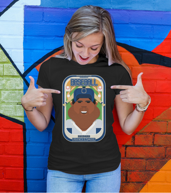 BASEBALL RHUBARB PITCHBATTER BLUE PINSTRIPES T-Shirt