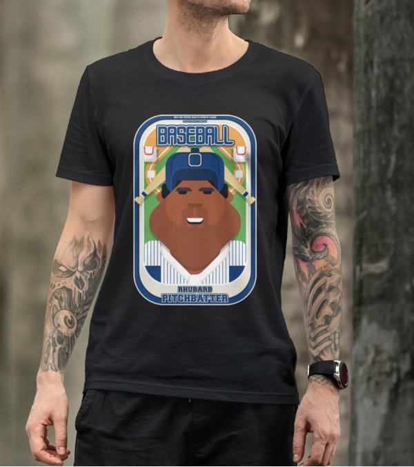 BASEBALL RHUBARB PITCHBATTER BLUE PINSTRIPES T-Shirt