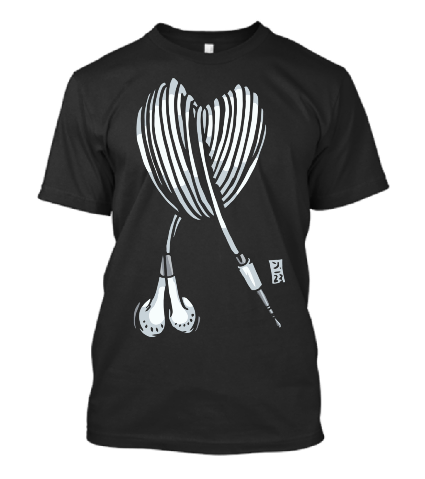 Love Music Heart-Shaped Headphones T-Shirt