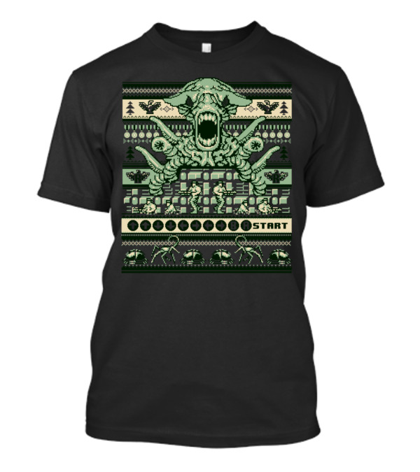 Contra Family Alien Boss Retro Video Game Start T-Shirt