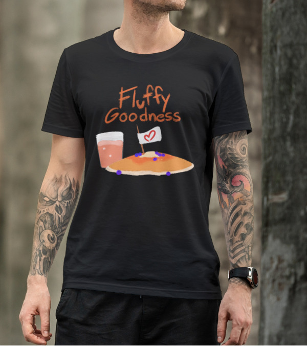 Fluffy Goodness Pancake With Heart Flag And Drink T-Shirt